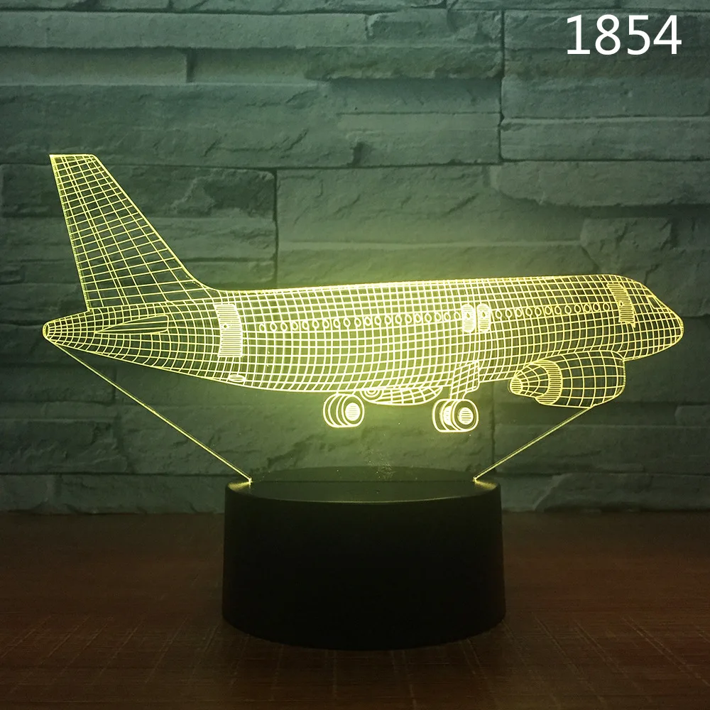 Модель самолета USB 3D светодиодный ночной Светильник Иллюзия Lampara самолет детский подарок прикроватный светильник