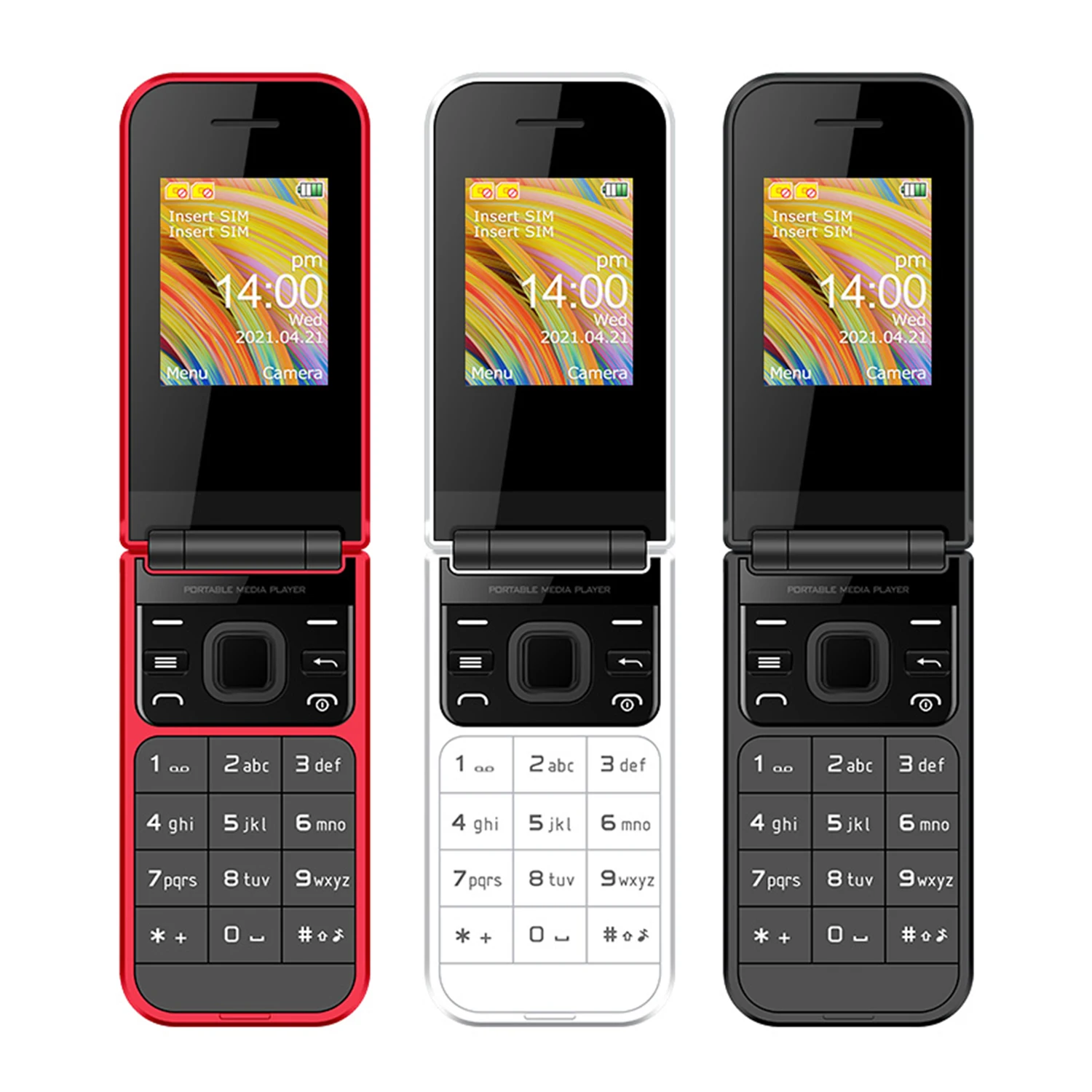 UNIWA F2720 Dual Screen Cellphone GSM Flip Phone 1.77inch 0.08MP Russian Hebrew Keyboard Button Clamshell Feature Phone 5
