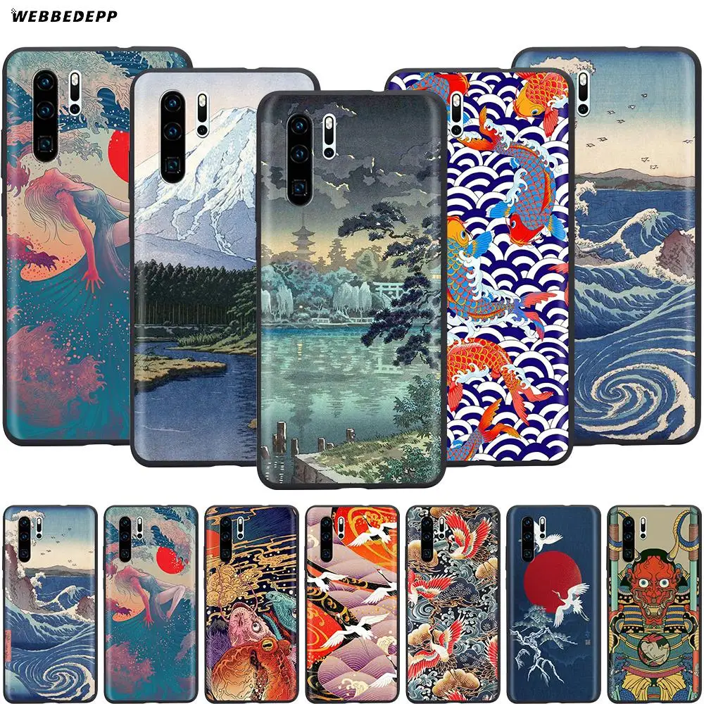 

Webbedepp Japanese Style Art Japan Case for Huawei P8 P9 P10 P20 P30 Lite Pro P Smart Z 2019 2019 Mini