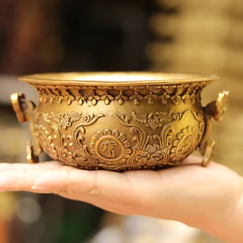 

Bronze Crafts home Decorations Copper treasure Place Guan Feng shui decoration living room