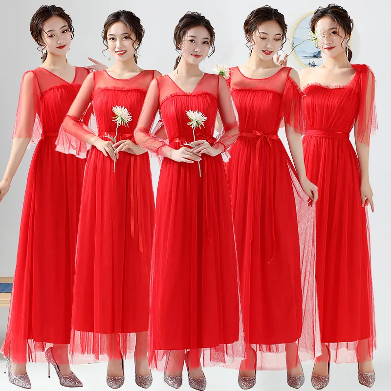 Bridesmaid Dresses Plus Size Red Bridesmaid Dresses with Sleeves 2020 Wedding Party Dress ROM80211 Bridesmaid Dresses Plus Size Red Bridesmaid Dresses with Sleeves 2020 Wedding Party Dress ROM80211