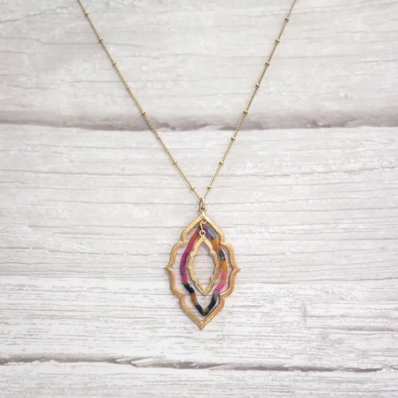 ZWPON Boho Style Cut Out Resin Acrylic Pendant Necklaces for Woman Morocco Geometric Frame Dangle Necklace Best Fashion Jewelry - Image 2