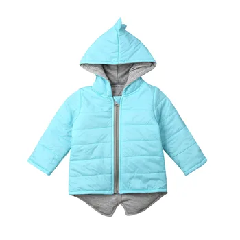 

ZWF257 Fashion Style Kids Toddler Girl Boy Hoodie Zipper Winter Thick Coat Warm Jacket 3D Dinosaur Outwear Coats Jackets
