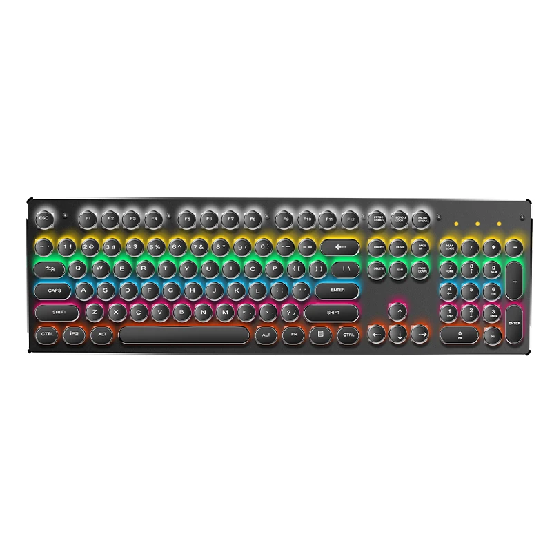 Black Sunrose T620S 104 ключи английская проводная Usb цветная подсветка Механическая Rgb игровая клавиатура водонепроницаемая для планшетного компьютера Lo - Цвет: Black