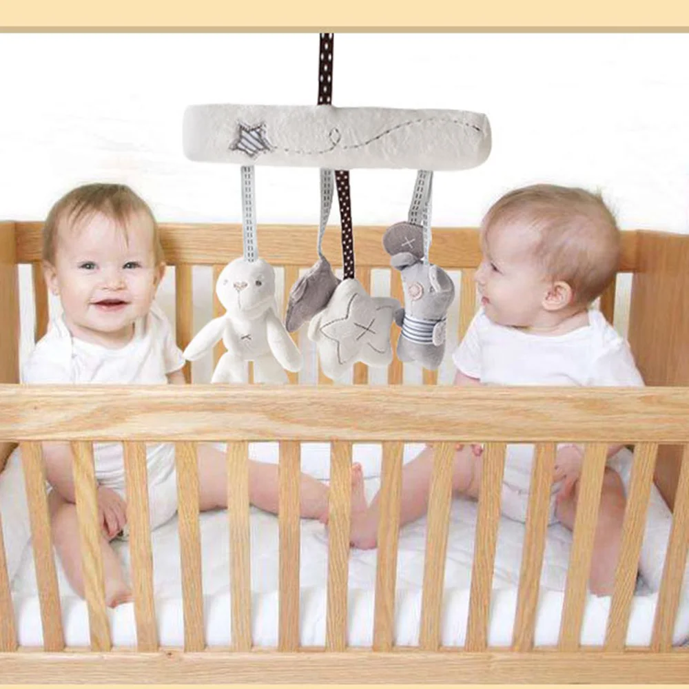 

Baby lathe pendant Soft Rabbit Rattles Baby Crib Rattles Plush Toy Pram bed Rattle Hanging Stroller Newborn Pendant Bell Bunny