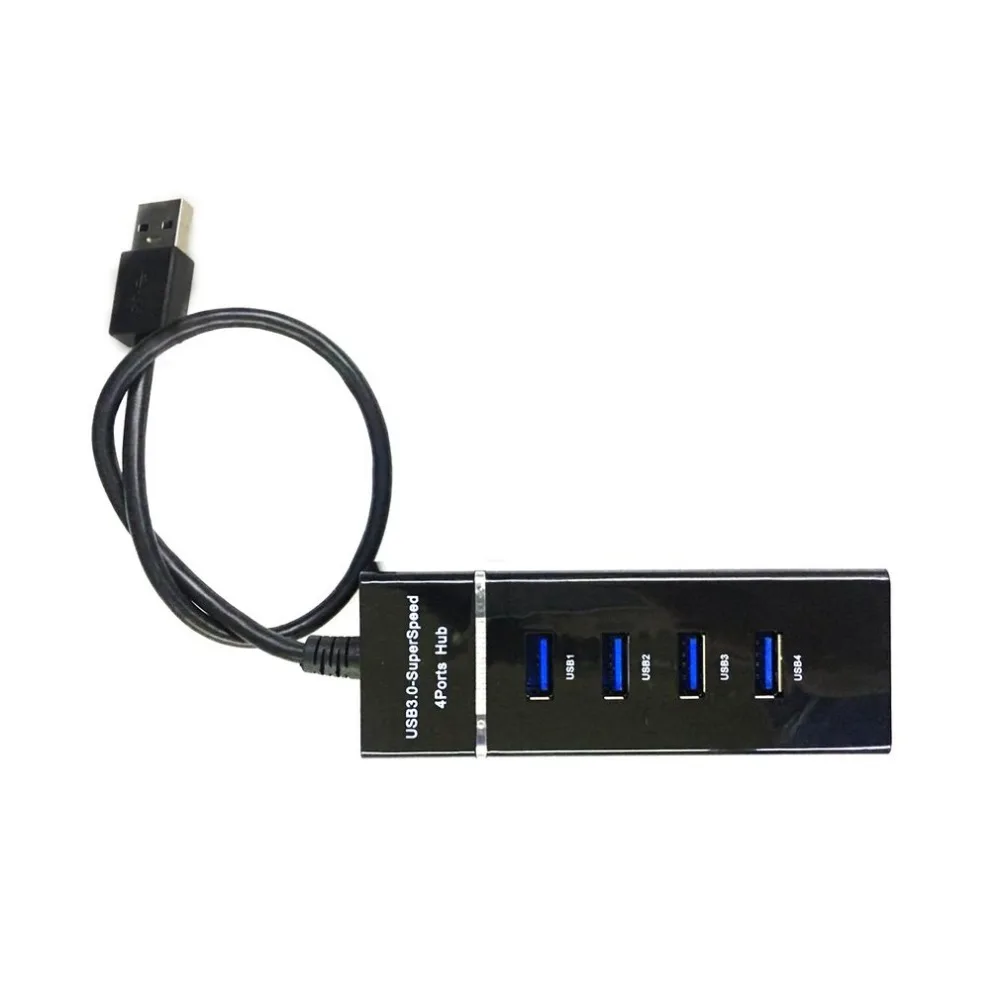 Usb-хаб с 4 портами, Высокоскоростной USB 3,0 концентратор, адаптер-удлинитель, портативный usb-разветвитель для ноутбука, ноутбука