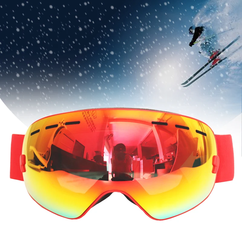 Лыжные очки BOLLFO двухслойные с защитой UV400 незапотевающие лыжные для катания на