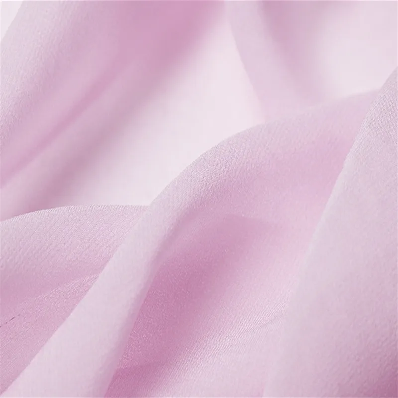 18 pink Жоржет шелковая ткань 10 момме 44 дюйма 114 см Ahimsa Peace Boski материал шелк GGT ткань для хиджаб Абая джилбаба - Цвет: 18 pink