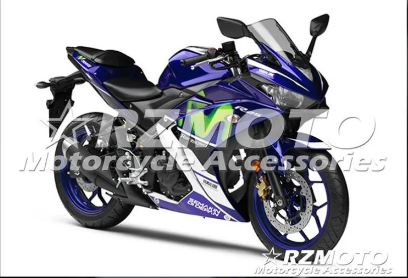 4 подарки ABS литьевая форма мотоцикл обтекатели подходит для YAMAHA R3 R25- 15-19 кузов набор на заказ синий белый