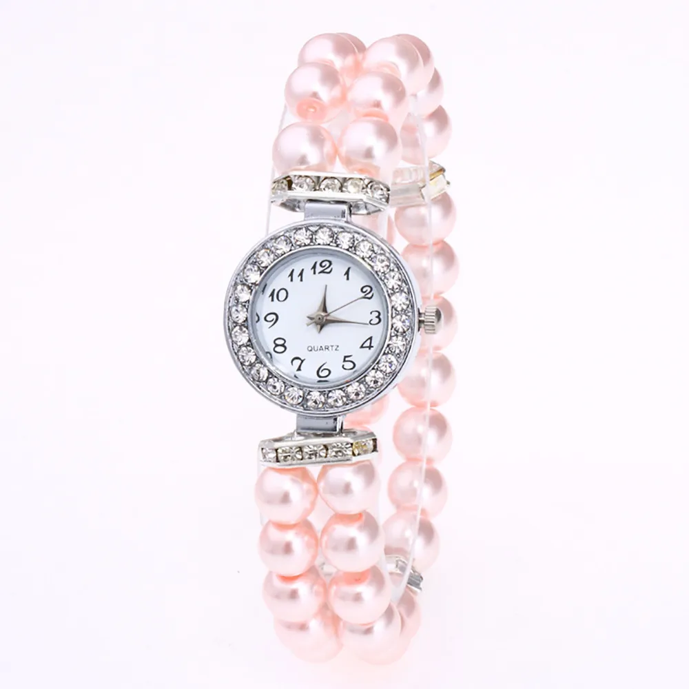 Women's Watch Pearl String Bracelet Watches Women Ladies Fashion Quartz-watch Female Wristwatch Women Female Clock Relogio