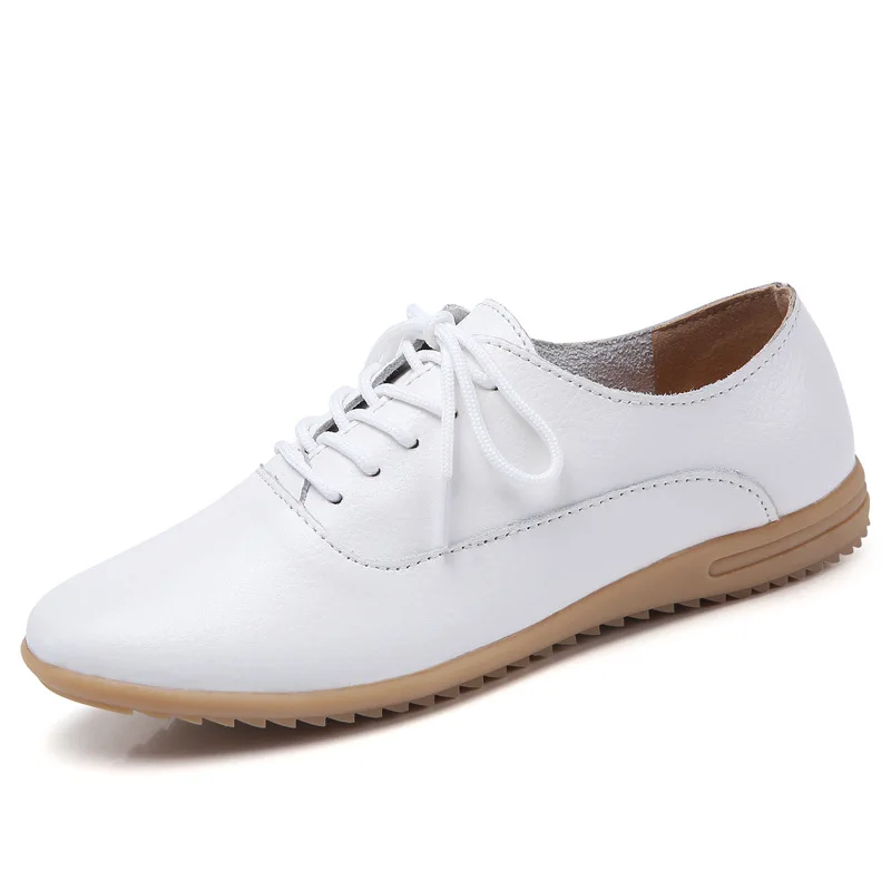 

2019 New Spring Tenis Feminino Lace-up White Shoes Woman PU Leather Solid Color Female Shoes Casual Sneakers Women Shoes F3-63