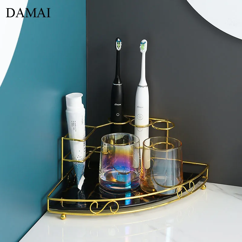 

Toothbrush Holder Shelves Hanging Rack Wall Corner Shelf Storage Tray Shower Stand Cosmetic Organizer Home Bathroom Accessories