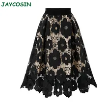 Женская одежда JAYCOSIN, кружевная юбка с высокой талией, женская модная повседневная мягкая стрейчевая Расклешенная юбка миди с принтом, весна 1217