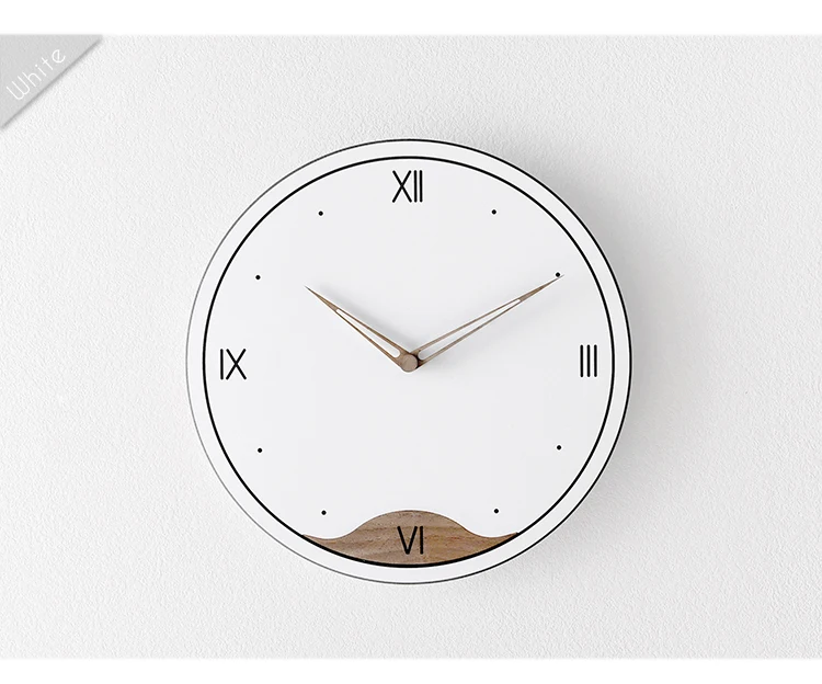 Nordic Wooden Wall Clock Simple Modern Design Minimalism Style Living Room Decoration 3D Art Clock Wall Watch Home Decor 12"