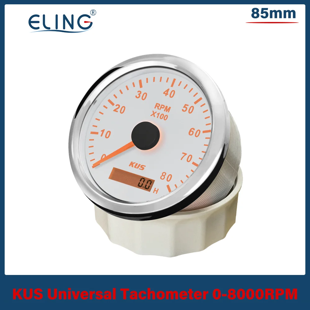 KUS-Jauge de tachymètre avec rétroéclairage pour voiture, compteur horaire,  0-3000 RPM, 0-4000RPM, 0-6000 RPM, 0-8000 RPM, 12V, 24V, 85mm - AliExpress