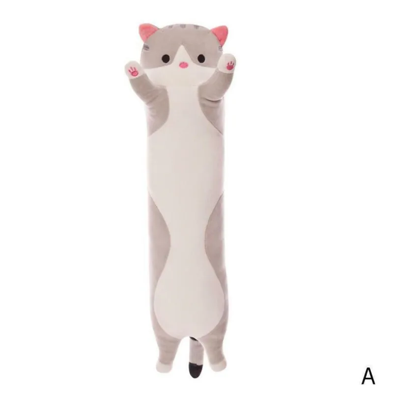 Плюшевые игрушки животные кошка милые Креативные длинные мягкие игрушки бизнес-ланч ворс подушка для сна подушка чучела подарок кукла для детей - Цвет: Gray