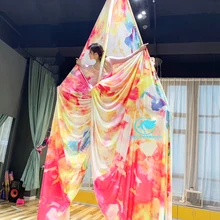 16 ярдов 14,7 м воздушный Шелковый комплект высокого качества градационные цвета воздушная Йога анти-Гравитация для йоги тренировки йоги для спорта