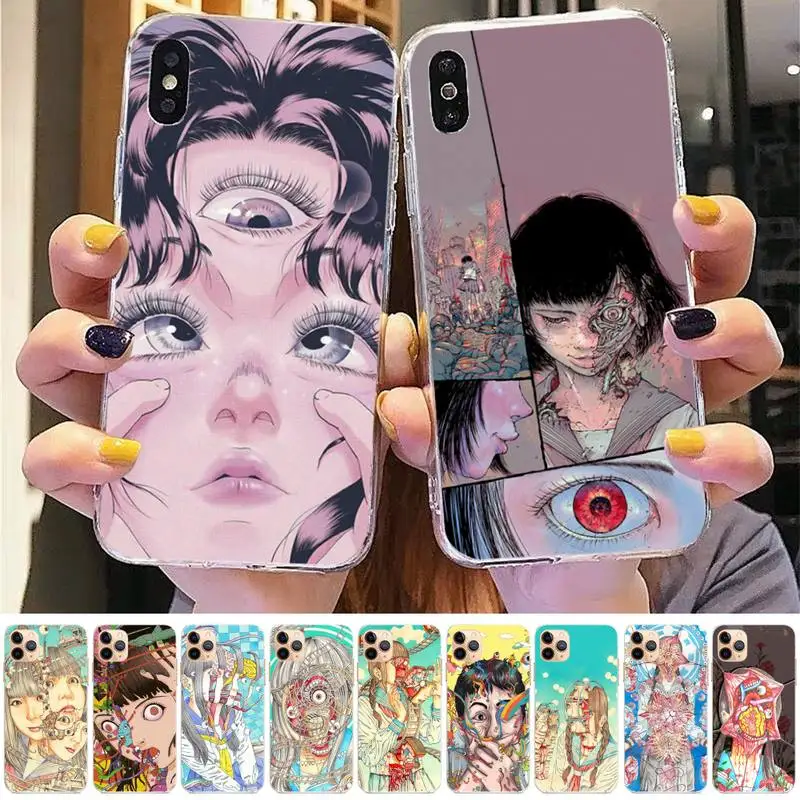 13 mini case shintaro kago Horror cartoons Phone Case for iphone 13 8 7 6 6S Plus X 5S SE 2020 XR 11 12mini pro XS MAX iphone 13 case clear iPhone 13