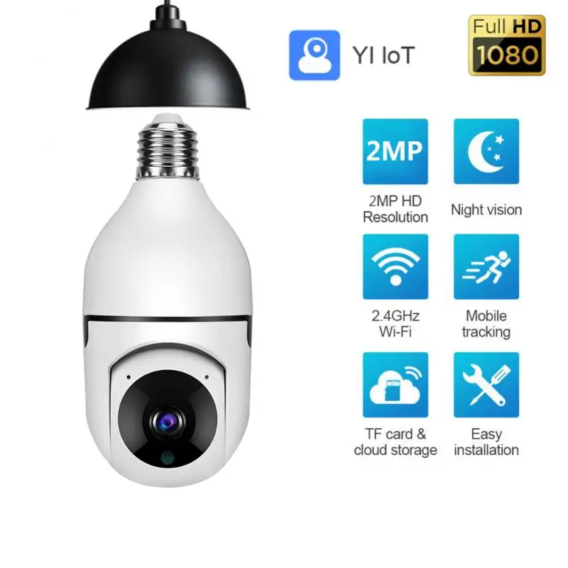 2MP 1080P E27 Smart Bulb Wifi Camera PTZ Infrared NightVision Two Way Talk Baby Monitor Auto Tracking For Home Security | Безопасность и