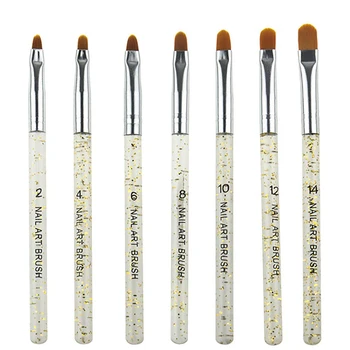 

7Pcs Professional Manicure UV Gel Brush Pen Transparent Acrylic Nail Art Painting Drawing Brush Phototherapy Tools