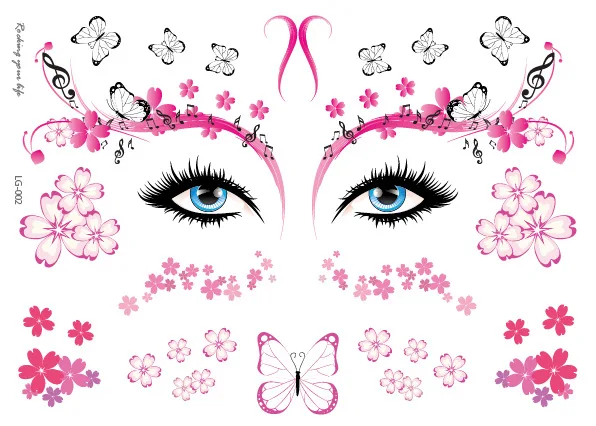 Waterproof Temporary Tattoo Stickers For Woman Girl Kid Butterfly Flower Tattoo Stick Flor Face Body Tattoo Skin Decora Makeup Accessories Tatoo Sticker (25)