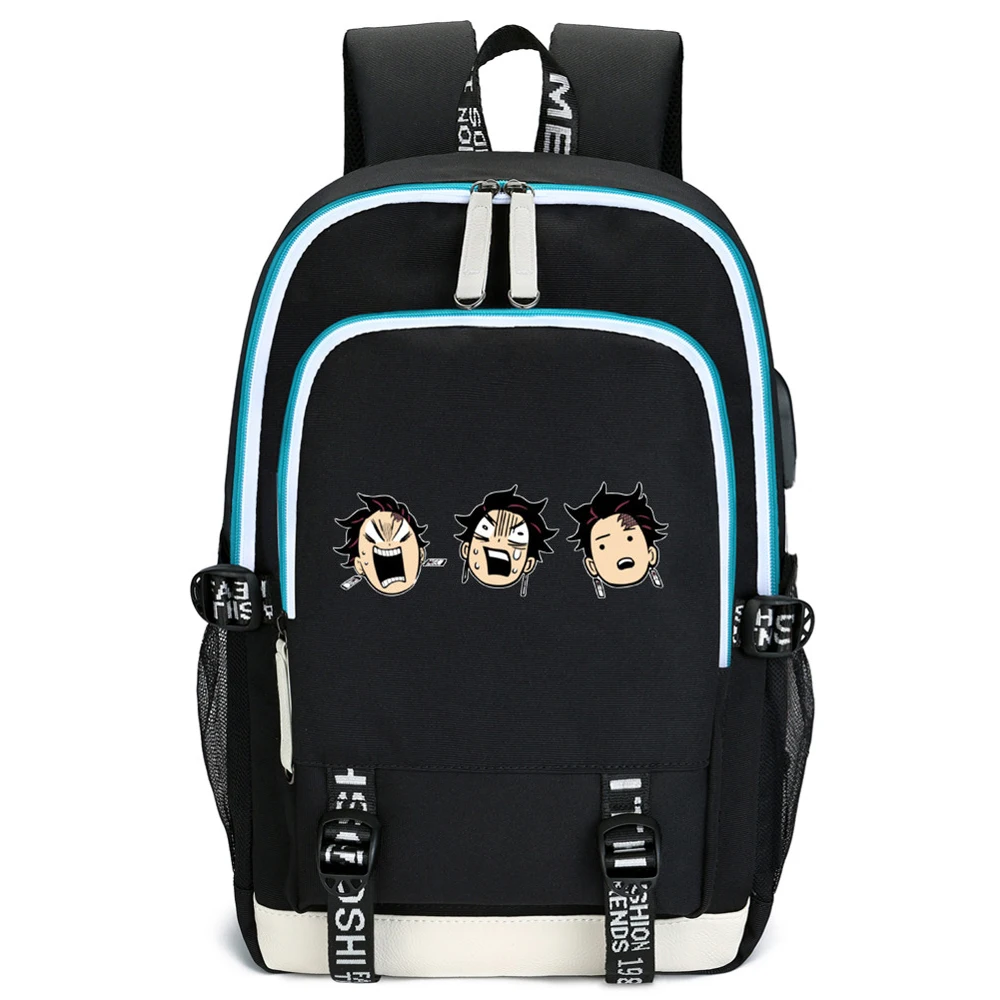 Demon Slayer аниме Bookbag Оксфорд школьные сумки большой емкости путешествия рюкзак Kamado Tanjirou USB ноутбук рюкзак для женщин Rugzak