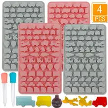 

Gummy Candy Molds - 4 Pack Vehicles and Airplane Chocolate Molds with 2 Droppers - Party Novelty Gift for Kids