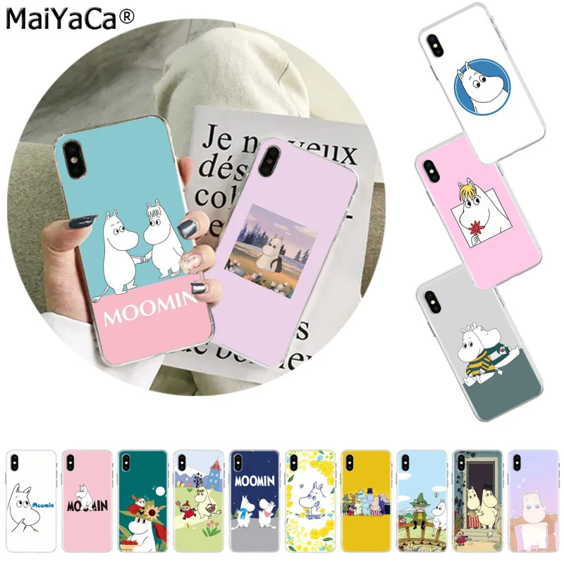 

MaiYaCa Hippo moomin Cute animal carto TPU black Phone Case Cover Shell for iphone 11 pro 8 7 66S Plus X XS MAX 5S SE XR Cover