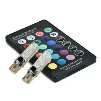 

Vehicle Interior LED T10 RGB 5050 6SMD Reading Atmosphere Lights Remote Controls Decorative Lamp Lighting