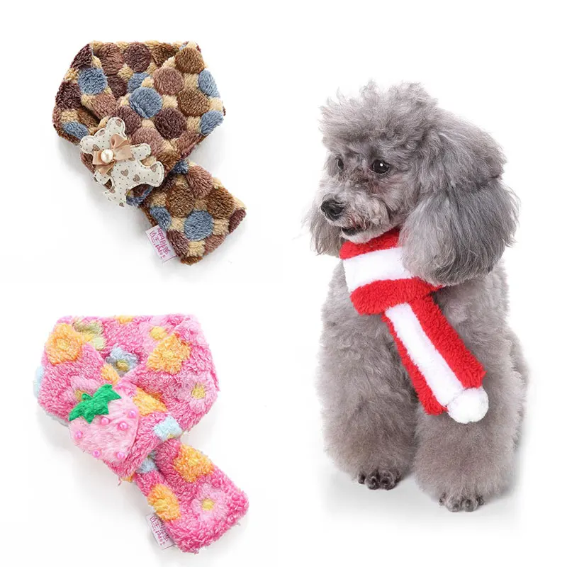 Puppy Neckerchied шарфы для собак 4 цвета полиэстер реквизит для фотосъемки подарок Рождественская одежда ошейники для собак Теплый Рождественский шарф для животного