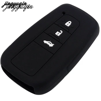 

jingyuqin 10pcs Skin Silicone fob Case for Toyota Camry 2017 2018 CHR Prius Corolla RAV4 Remote 3 Button Keyless Cover Protect