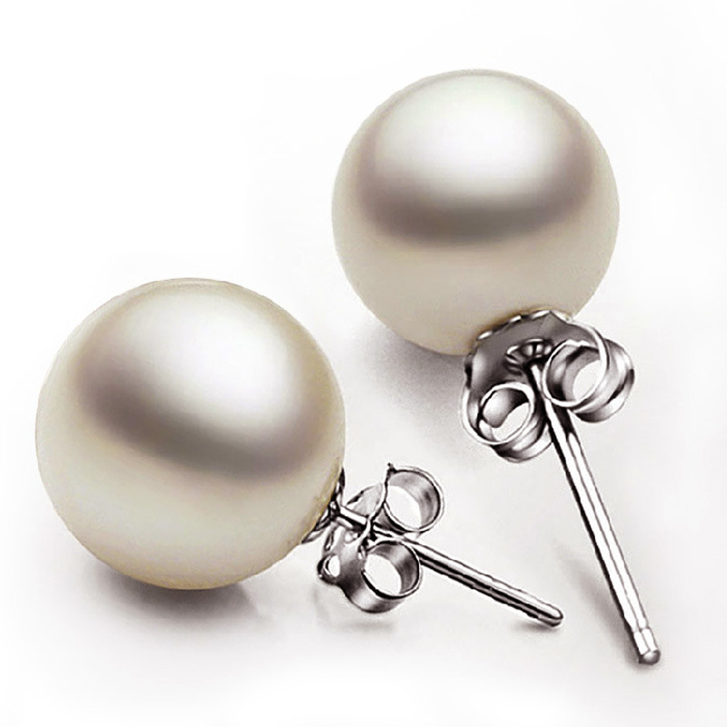 Korean Fashion 925 Silver Needle Earrings For Women Simple Design Imitation White Pearl Stud Earring Daily Ear Accessories