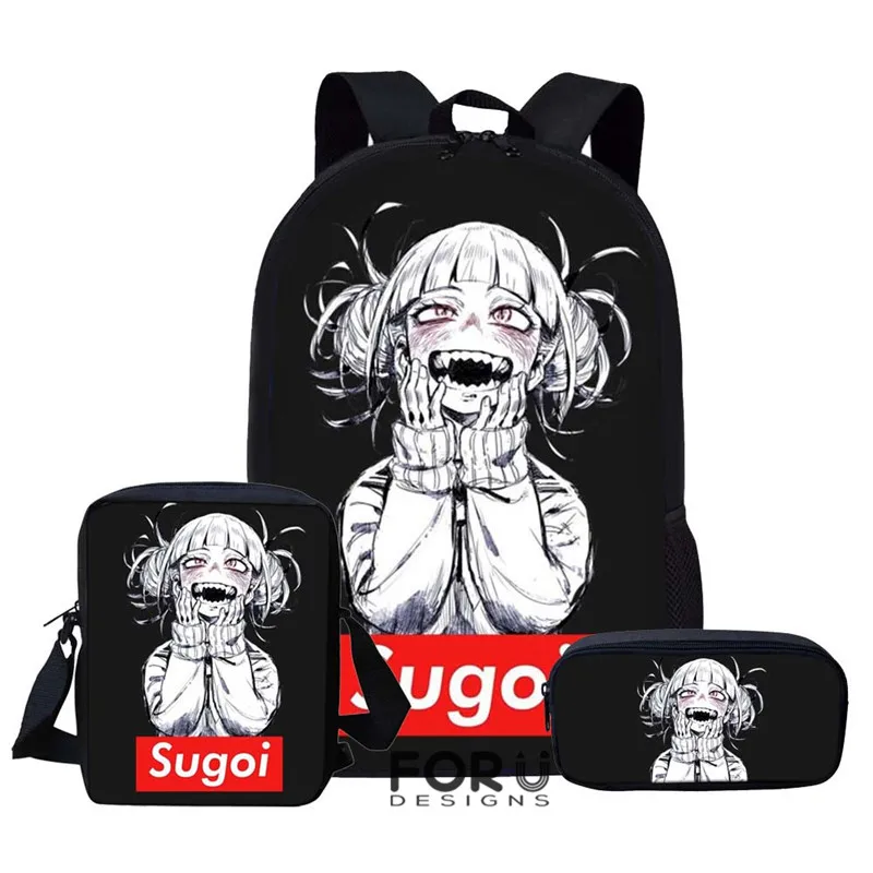Sugoi Senpai аниме Waifu рюкзак для девочек-подростков 3 OCS/комплект школьных сумок, комплект детской сумки на плечо, сумка-портфель Mochila Infantil - Цвет: Z5093CEK