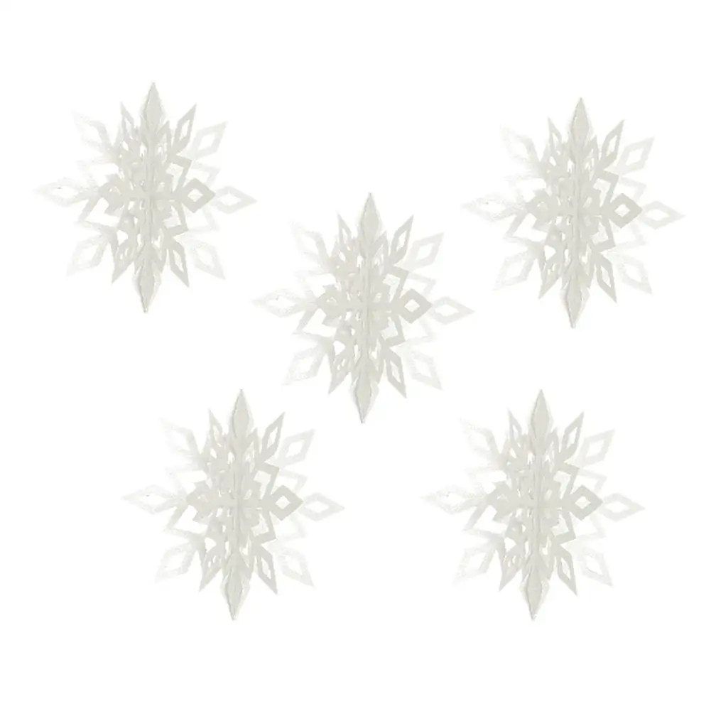 A Large Cardboard Three-dimensional Snowflake Hanging Ornaments 6 Pieces Set New Year Christmas Party Decoration Supplies - Цвет: A