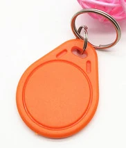 RFID IC keyfobs 13.56 MHz keychains NFC key tags ISO14443A MF 1k token tag for smart access control system - Цвет: Orange