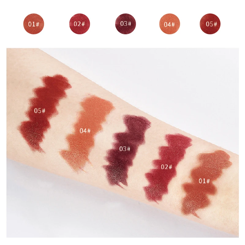 5 цветов мини бархатный пигмент матовая губная помада набор для макияжа стойкая