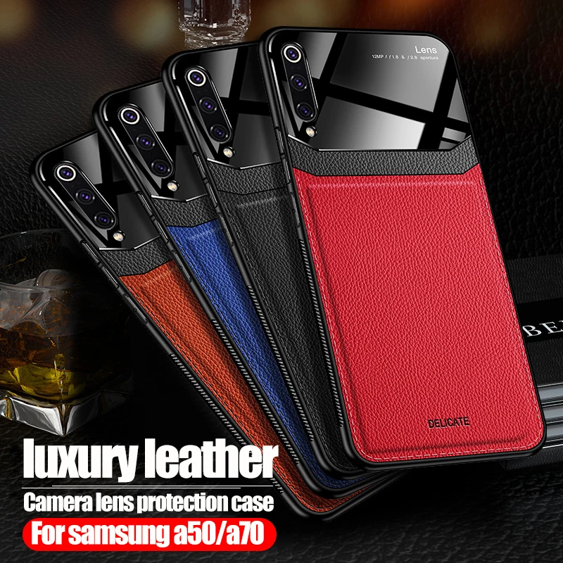 

Camera lens protection case For samsung a50 a70 2019 leather phone cover on the sumsung a 50 70 a505F a705F 50a 70a fundas Coque