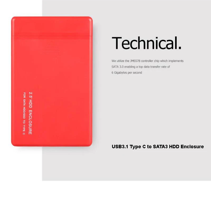 2,5 дюймов USB3.1 HDD корпус для жесткого диска type-C To SATA3.0 внешний жесткий диск Корпус SSD корпус компьютерные аксессуары