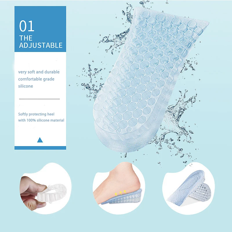 Invisible Height Increase Half Insole 3-Layer Air Up Lifts Elevator Shoes Pad Heel Lifting Inserts 2 3.5 5 CM Women