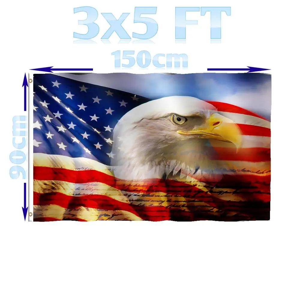Eagle 003 BENFACTORY Store 3x5 футов Американский орел с американским флагом однослойный 100D полиэстер с латунными люверсами внутри и снаружи - Цвет: Eagle 003