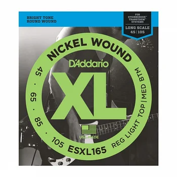 

Esxl165 nickel strings for bass guitar, MED, 45-105, ball for 2 conts, long SC, D'Addario