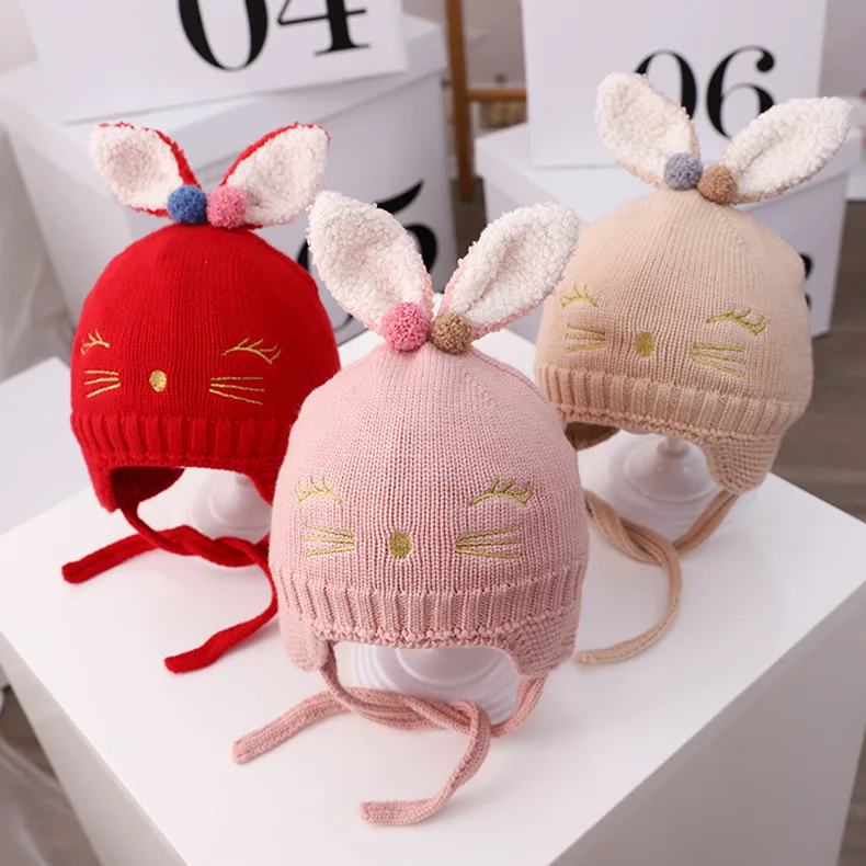 

Newborn Wool Hat 2020 Baby Hat Autumn Winter Style Plus Cotton Warm Knit Hat