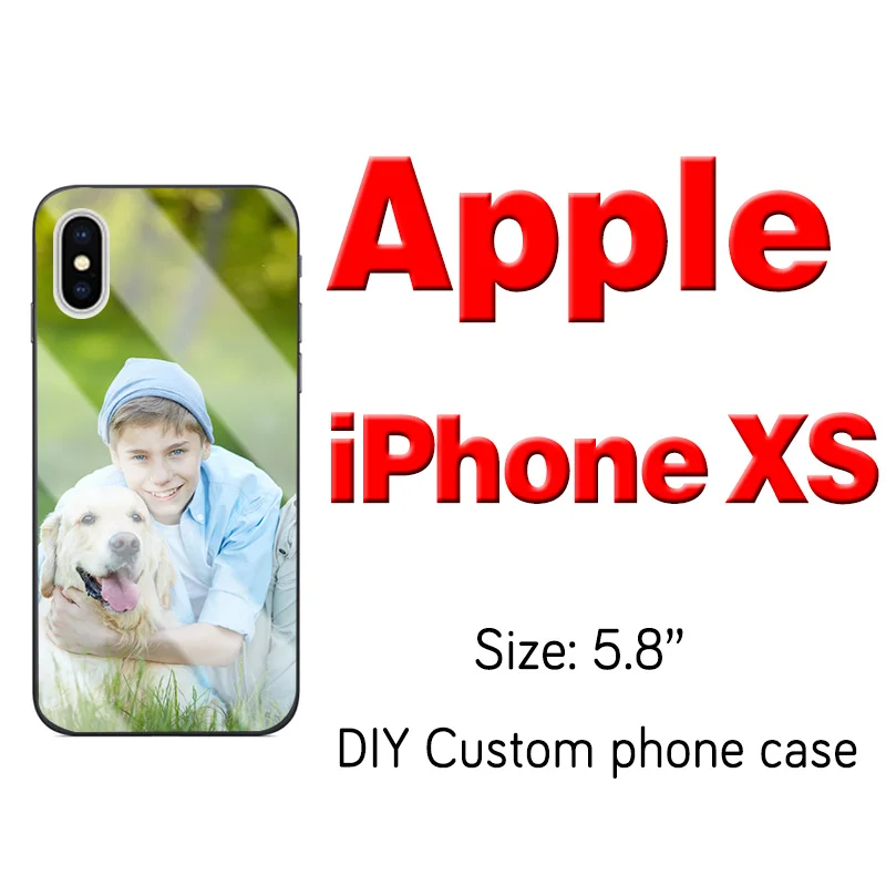 Индивидуальный индивидуальный чехол для телефона из закаленного стекла для iPhone 6, 7, 8 Plus, X, 11 Pro, XS MAX, XR, чехол на заказ, силиконовый чехол - Цвет: Apple iPhone XS