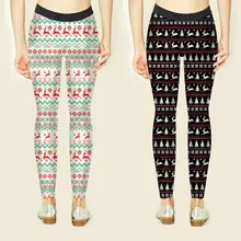 Новые женские модные теплые зимние Рождественские Длинные спортивные штаны, женские узкие брюки с принтом оленя, длинные брюки