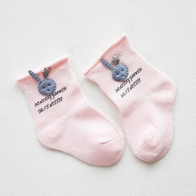 AiKway/новые детские носки свободные хлопковые детские носки с героями мультфильмов однотонные носки для новорожденных мальчиков и девочек - Цвет: Pink