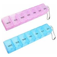 

2 Pcs Pill Box Organiser 7 Day One Time a Day Pill Dispenser Storage Case for Medication Supplements Vitamins and Cod Liver Oil