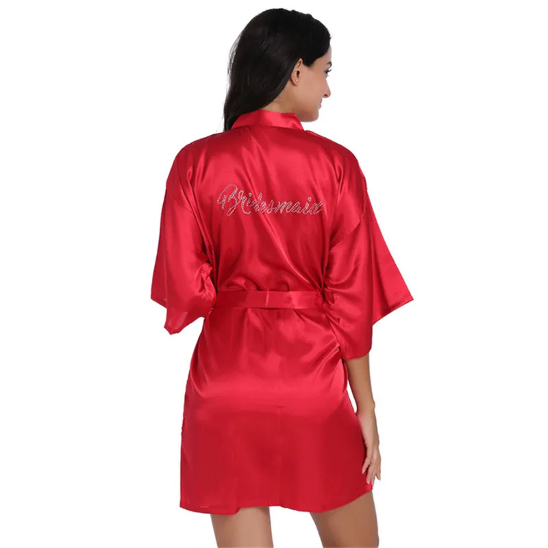 

Elegant Solid Women Bride Bridesmaid Wedding Robe Summer Casual Half Sleeve Kimono Robe Gown Soft Satin Bathrobe Gown Pajamas