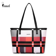 FUNMARDI, модные клетчатые сумки, женская сумка, большая вместительность, сумки на плечо для дам, новинка, повседневные сумки для покупок WLHB2067