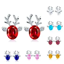 Корейский стиль Олень маленькие хрустальные серьги-гвоздики для женщин Металлические серьги-гвоздики Pendientes Mujer Oorbellen Рождественская вечеринка подарки