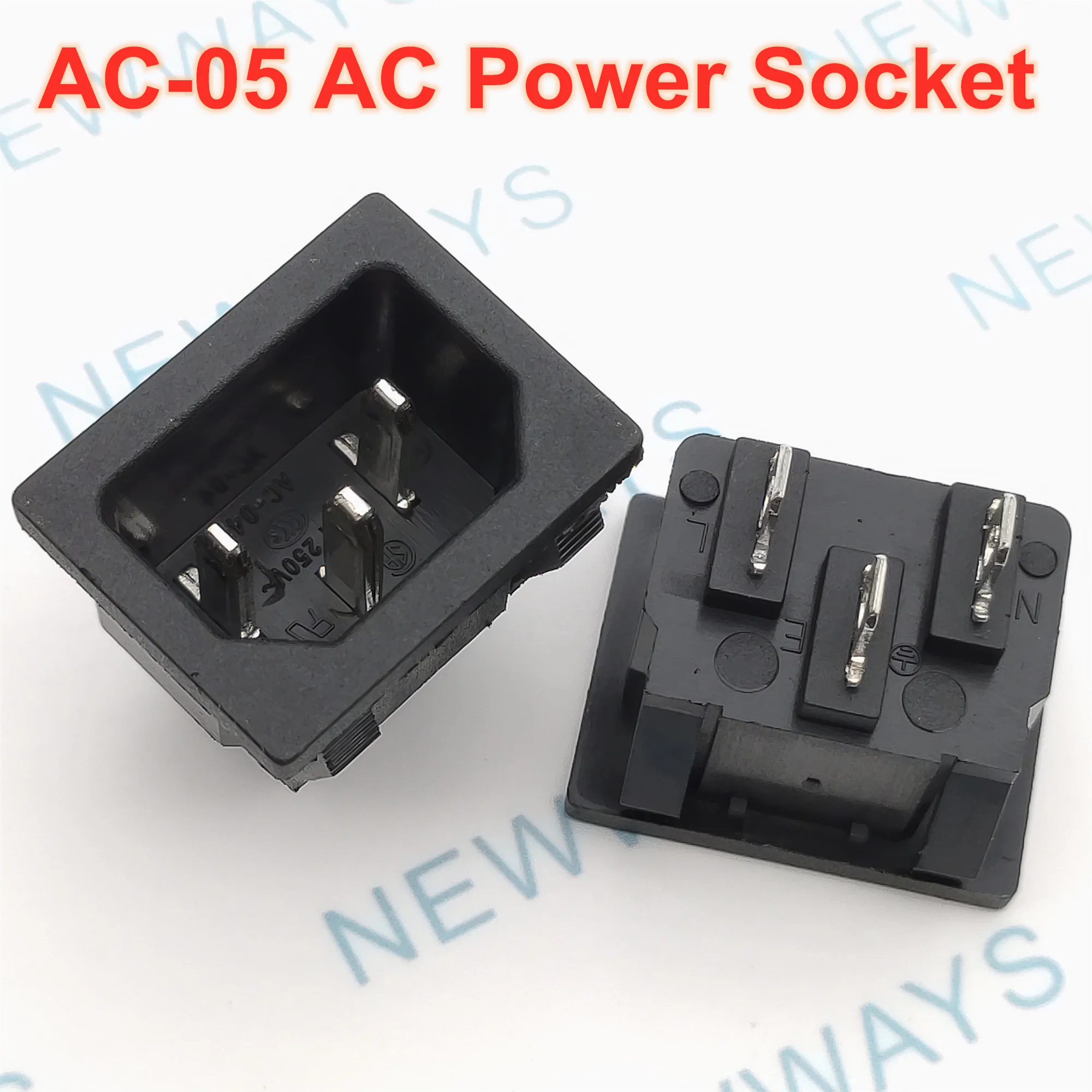 5 шт./лот Ac-05 3Pin в одном Ac Мощность гнездо персонажа 250V 10A Мужской Разъем |